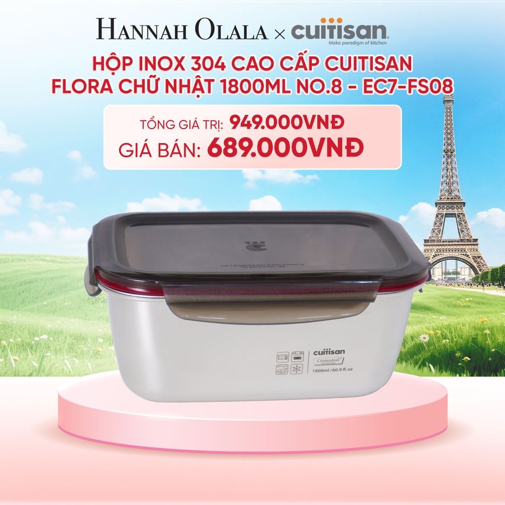  HỘP INOX 304 CAO CẤP CUITISAN FLORA DÙNG ĐƯỢC TRONG LÒ VI SÓNG - DEAL 2 - B48 