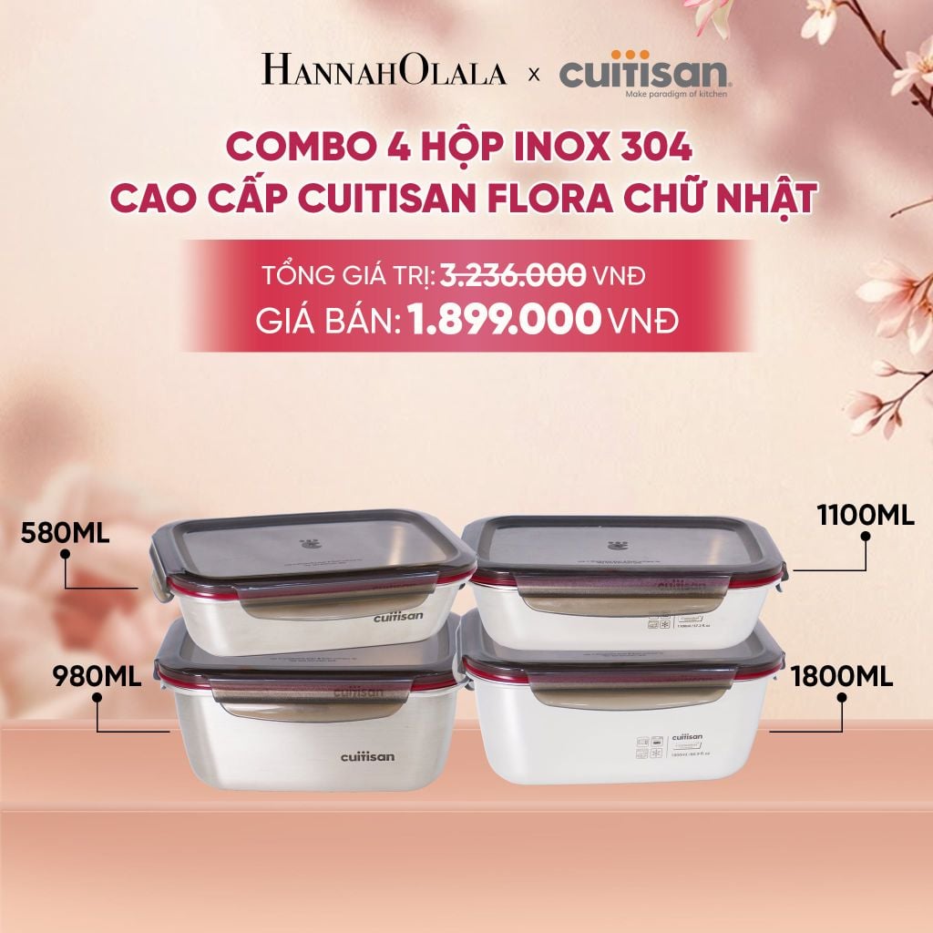  HỘP INOX 304 CAO CẤP CUITISAN FLORA - DEAL 2 - A1859 