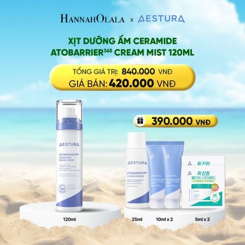  DEAL 2: XỊT DƯỠNG ẨM CERAMIDE AESTURA ATOBARRIER365 CREAM MIST 120ML 