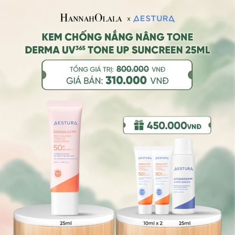  KEM CHỐNG NẮNG NÂNG TONE AESTURA DERMA UV365 RED CALMING TONE UP SUNCREEN 25ML SPF50+ PA++++ - A2181 