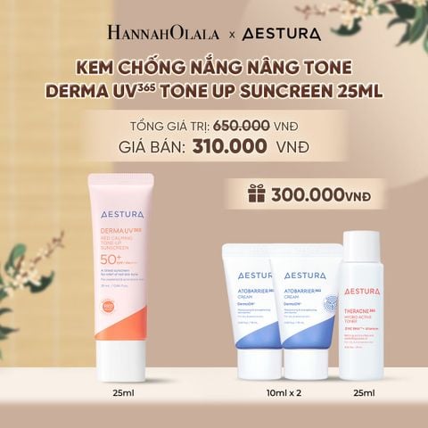  KEM CHỐNG NẮNG NÂNG TONE AESTURA DERMA UV365 RED CALMING TONE UP SUNCREEN 25ML SPF50+ PA++++ - A493 