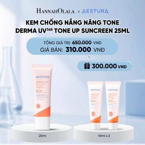  KEM CHỐNG NẮNG NÂNG TONE AESTURA DERMA UV365 RED CALMING TONE UP SUNCREEN 25ML SPF50+ PA++++ 