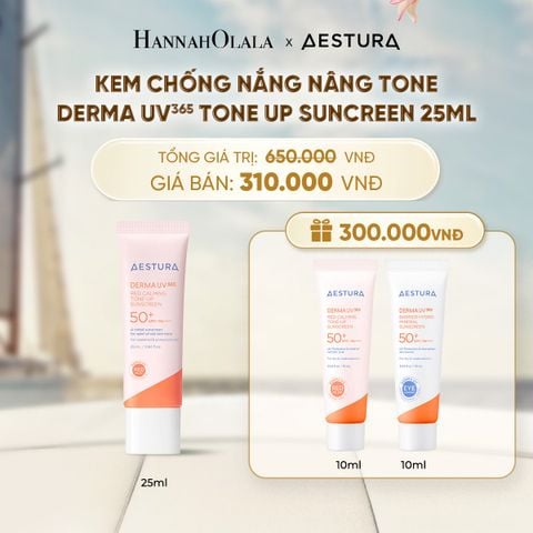  KEM CHỐNG NẮNG NÂNG TONE AESTURA DERMA UV365 RED CALMING TONE UP SUNCREEN 25ML SPF50+ PA++++ - A729 