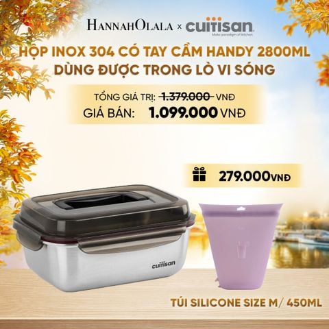  HỘP INOX CUITISAN HANDY DÙNG ĐƯỢC TRONG LÒ VI SÓNG - DEAL 20 - E1625 