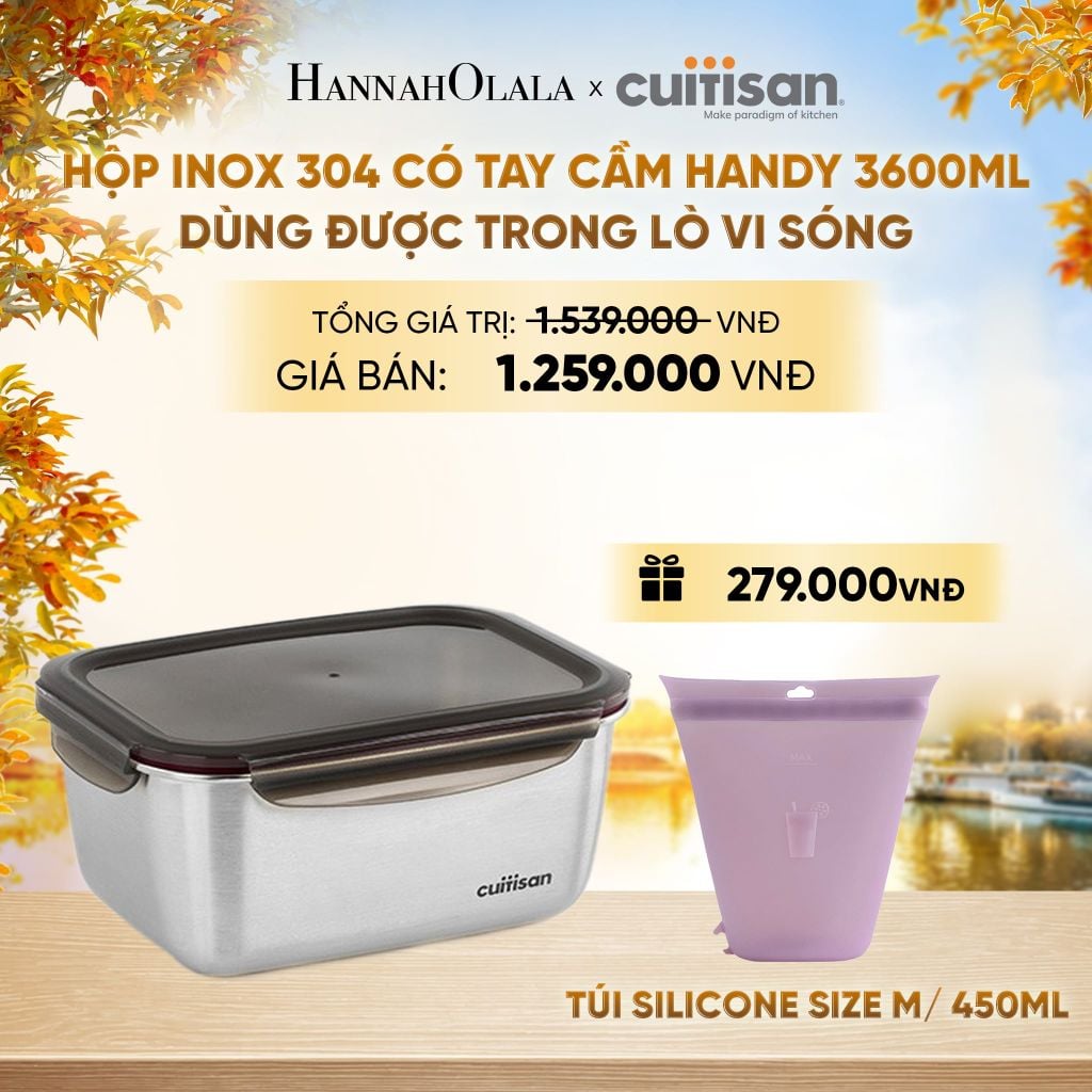  HỘP INOX CUITISAN HANDY DÙNG ĐƯỢC TRONG LÒ VI SÓNG - DEAL 20 - E1625 