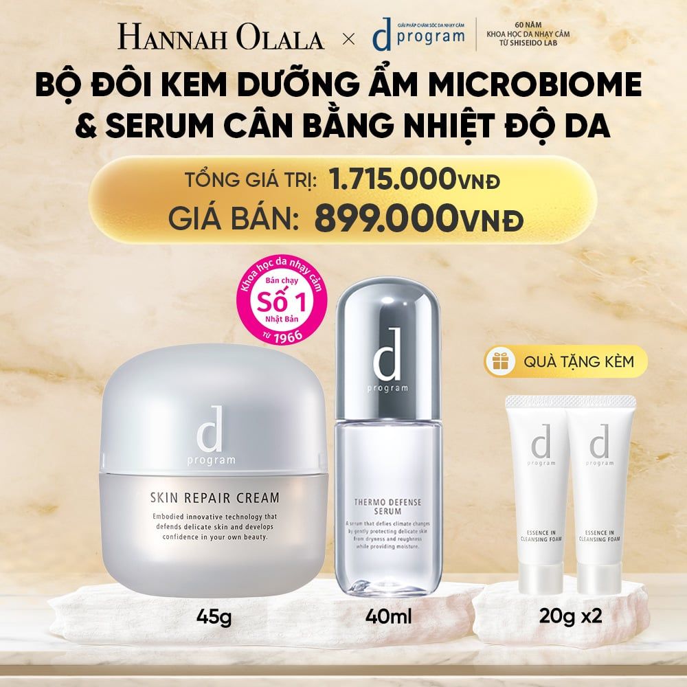  COMBO KEM DƯỠNG PHỤC HỒI DA MICROBIOME SKIN REPAIR CREAM 45G & SERUM CÂN BẰNG NHIỆT ĐỘ DA D PROGRAM THERMO SERUM 40ML - DEAL 20 