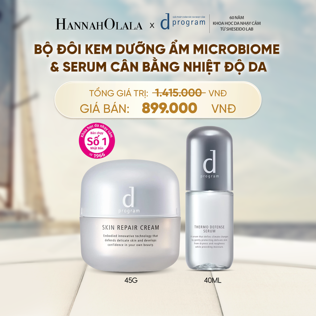  COMBO KEM DƯỠNG PHỤC HỒI DA MICROBIOME SKIN REPAIR CREAM 45G & SERUM CÂN BẰNG NHIỆT ĐỘ DA D PROGRAM THERMO SERUM 40ML - DEAL 20 