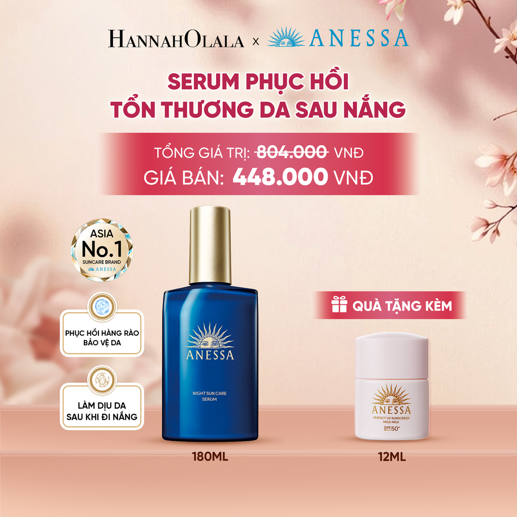  SERUM DƯỠNG DA VÀ PHỤC HỒI TỔN THƯƠNG DA SAU NẮNG ANESSA NIGHT SUN CARE SERUM 180ML - DEAL 20 - A726 