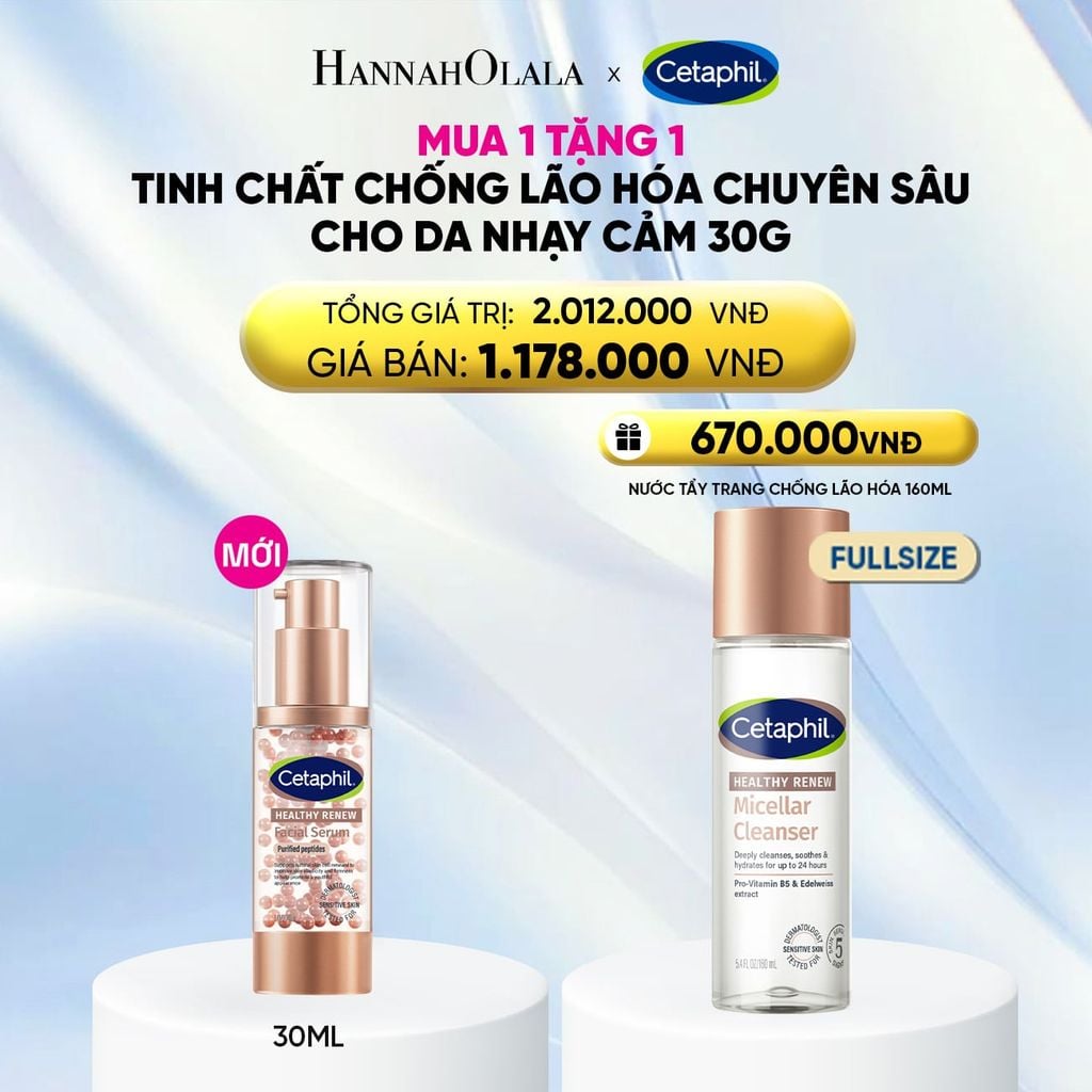  TINH CHẤT CHỐNG LÃO HÓA CHUYÊN SÂU CHO DA NHẠY CẢM CETAPHIL HEALTHY RENEW SERUM 30G - DEAL 20: 