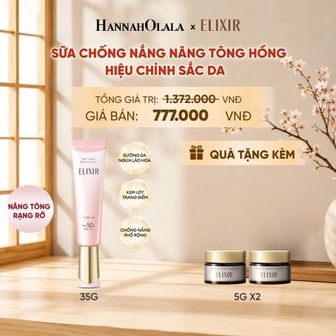  [SẮC HỒNG BABY] KEM CHỐNG NẮNG DẠNG SỮA NÂNG TÔNG CHO DA XỈN MÀU ELIXIR DAY CARE REVOLUTION TONE UP PINK+35G - DEAL 20 - B7 