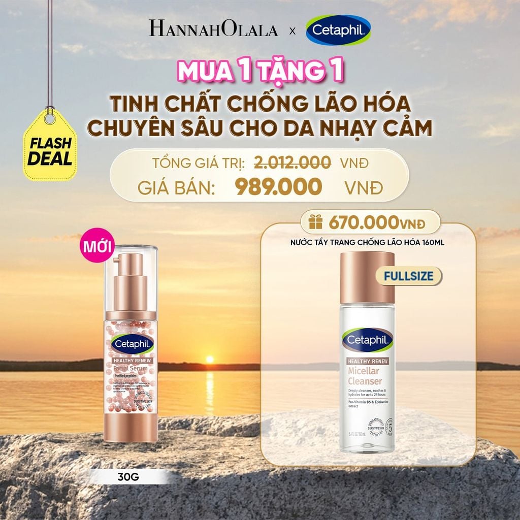  TINH CHẤT CHỐNG LÃO HÓA CHUYÊN SÂU CHO DA NHẠY CẢM CETAPHIL HEALTHY RENEW SERUM 30G DEAL 20: - B597 