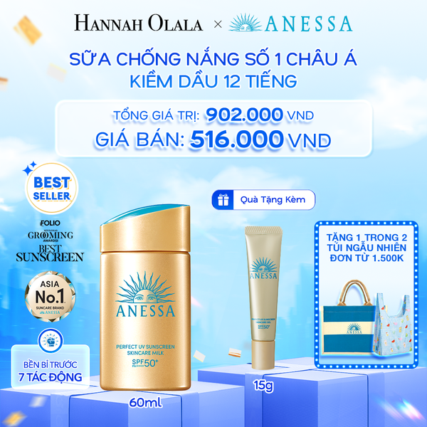  A11: DEAL 19: SỮA CHỐNG NẮNG DƯỠNG DA KIỀM DẦU BẢO VỆ HOÀN HẢO ANESSA GOLD MILK SPF50+ PA++++ 60ML 