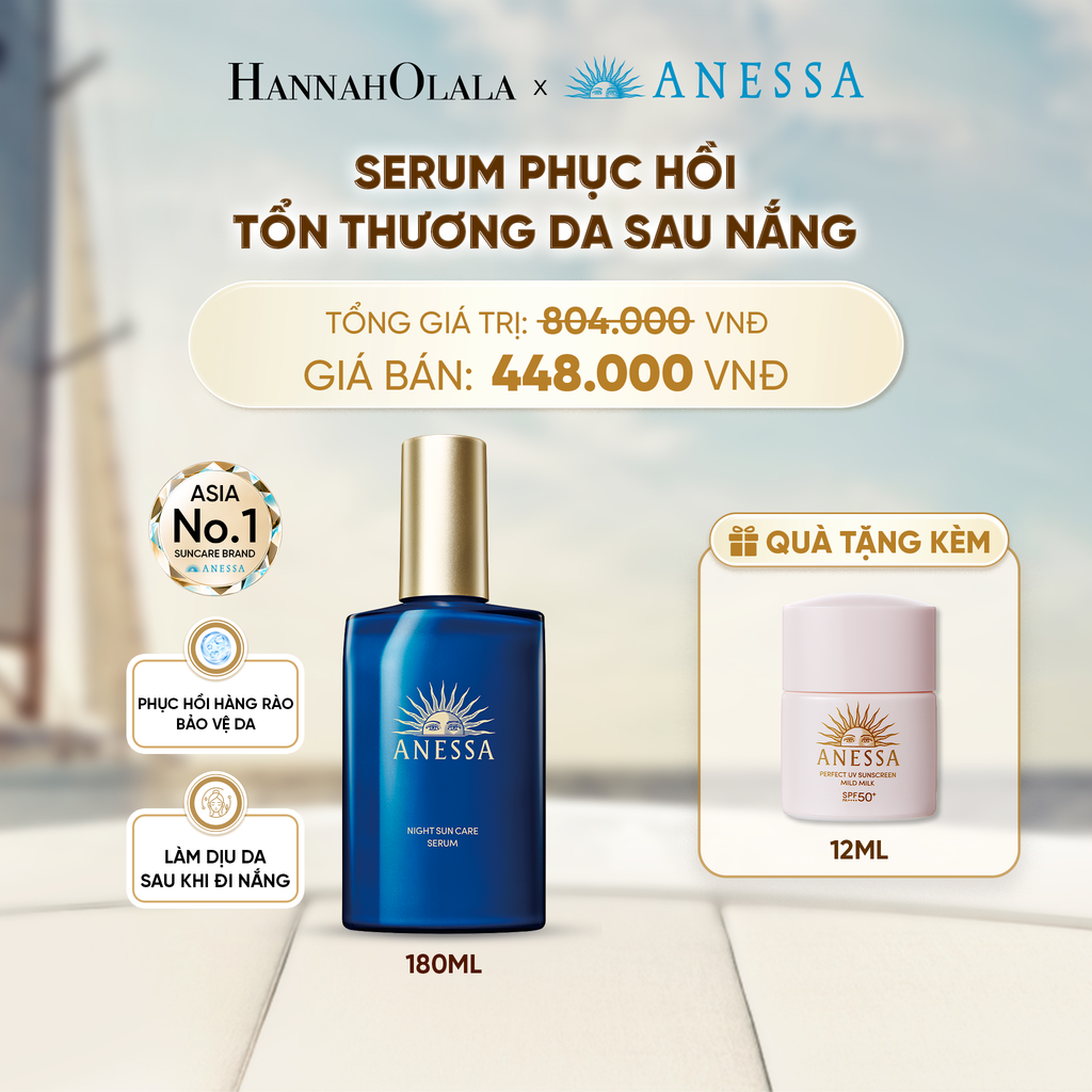  SERUM DƯỠNG DA VÀ PHỤC HỒI TỔN THƯƠNG DA SAU NẮNG ANESSA NIGHT SUN CARE SERUM 180ML - DEAL 20 