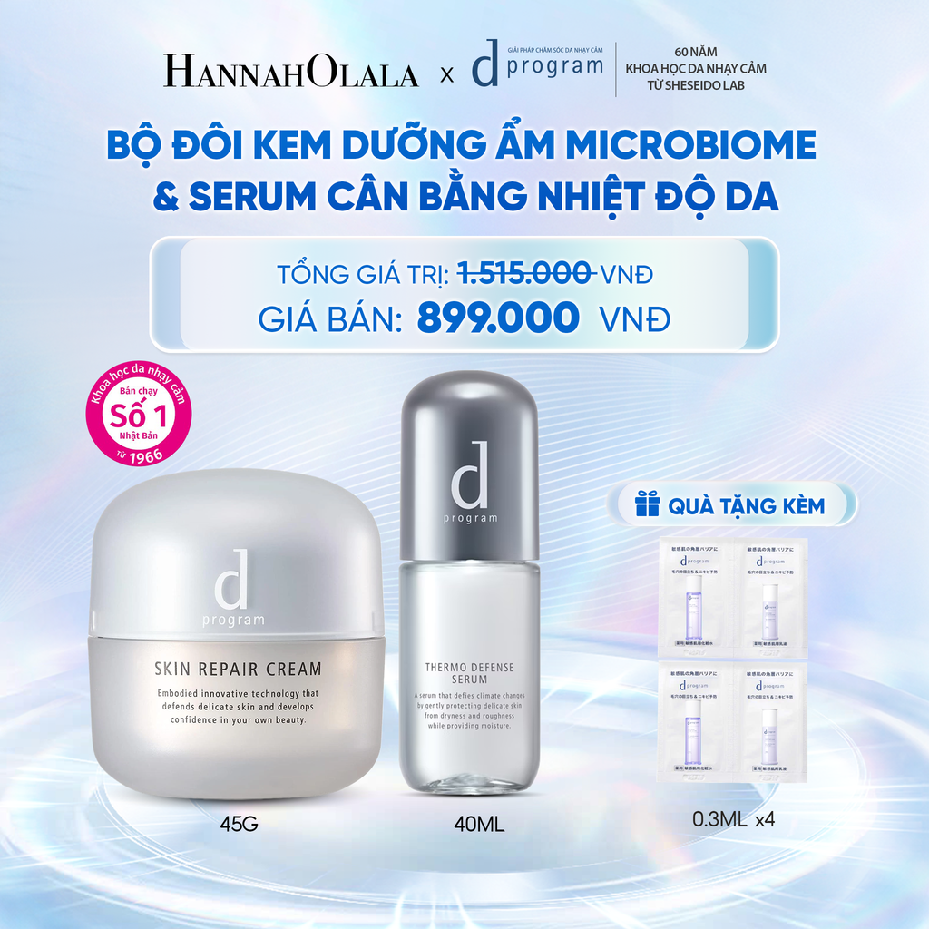  COMBO KEM DƯỠNG PHỤC HỒI DA MICROBIOME SKIN REPAIR CREAM 45G & SERUM CÂN BẰNG NHIỆT ĐỘ DA D PROGRAM THERMO SERUM 40ML - DEAL 20 - C48 