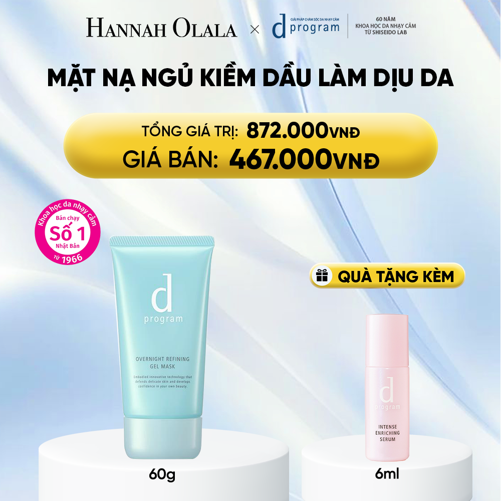  MẶT NẠ NGỦ DẠNG GEL DPROGRAM OVERNIGHT REFINING GEL MASK 60G - DEAL 20 
