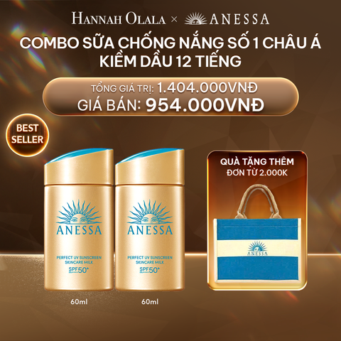  DEAL 21: [BACK UP] COMBO SỮA CHỐNG NẮNG DƯỠNG DA KIỀM DẦU BẢO VỆ HOÀN HẢO ANESSA GOLD MILK SPF50+ PA++++ 60MLX2 