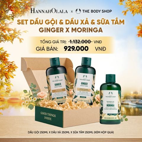  SET QUÀ NÂNG NIU - DẦU GỘI & DẦU XẢ GINGER 250ML & SỮA TẮM 250ML - E716 