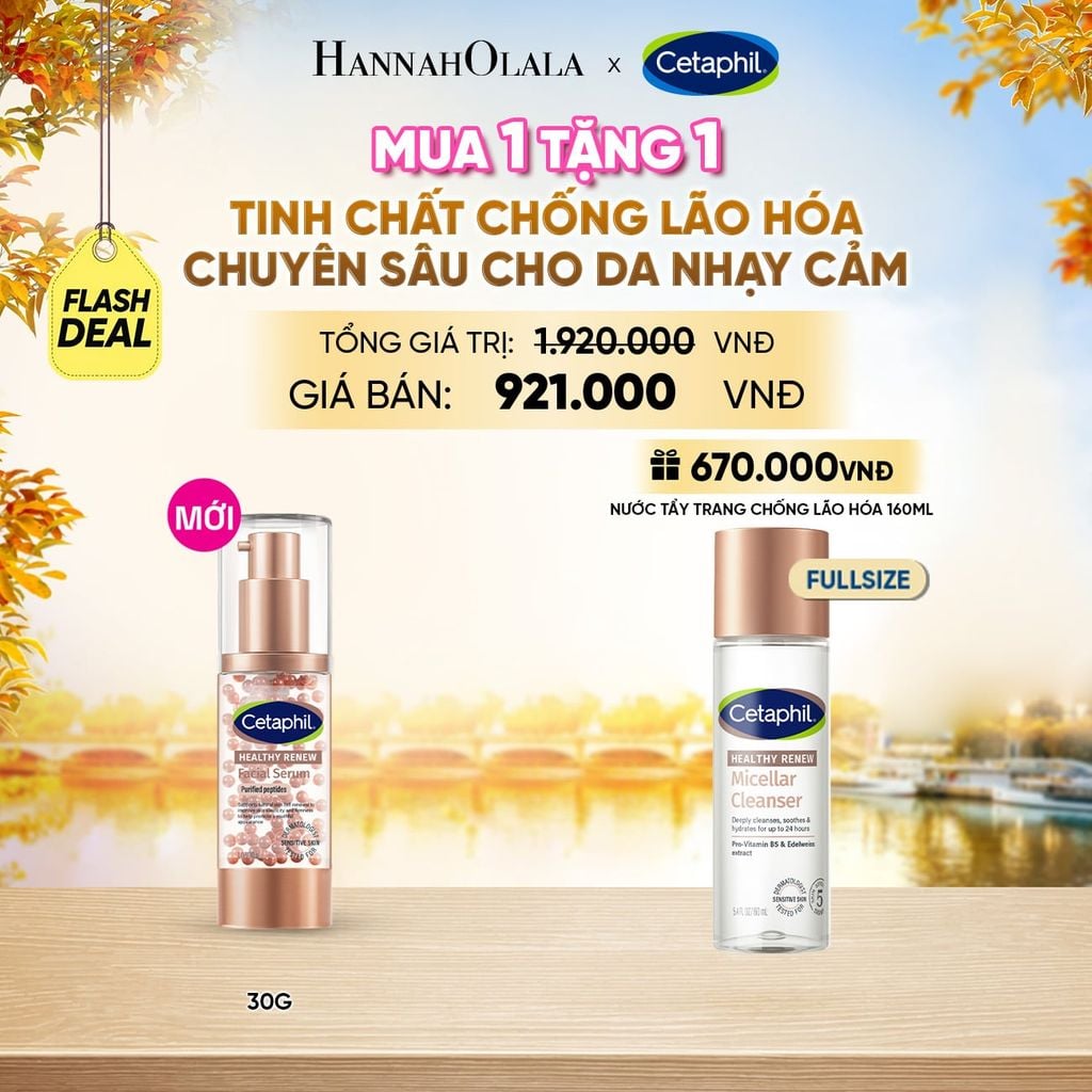  TINH CHẤT CHỐNG LÃO HÓA CHUYÊN SÂU CHO DA NHẠY CẢM CETAPHIL HEALTHY RENEW SERUM 30G DEAL 20: - E1766 