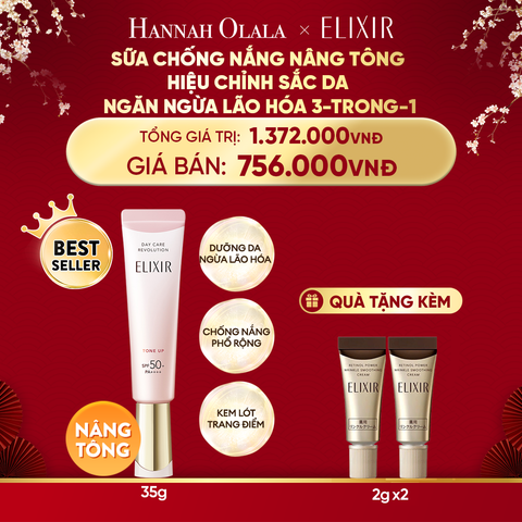  A264_DEAL 20: KEM CHỐNG NẮNG DẠNG SỮA NÂNG TÔNG ELIXIR DAY CARE REVOLUTION TONE UP 35ML 