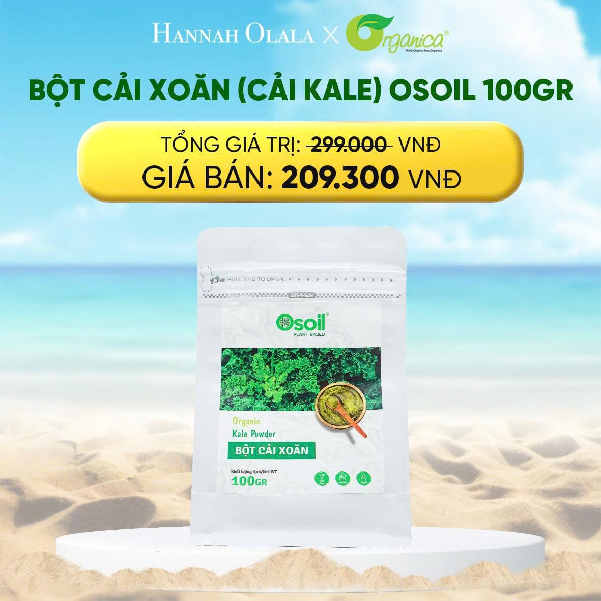 A669_deal 20: bột cải xoăn (cải kale) osoil 100gr