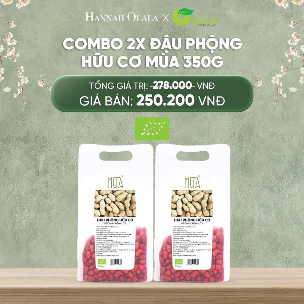  DEAL 20: COMBO 2 X ĐẬU PHỘNG HỮU CƠ MÙA 350G 
