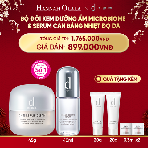  DEAL 20: COMBO KEM DƯỠNG PHỤC HỒI DA MICROBIOME SKIN REPAIR CREAM 45G & SERUM CÂN BẰNG NHIỆT ĐỘ DA D PROGRAM THERMO SERUM 40ML 