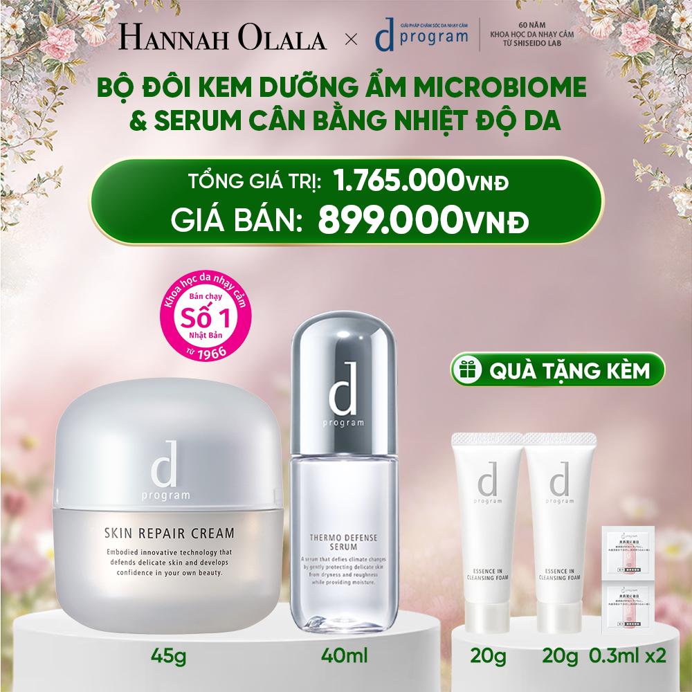  DEAL 20: COMBO KEM DƯỠNG PHỤC HỒI DA MICROBIOME SKIN REPAIR CREAM 45G & SERUM CÂN BẰNG NHIỆT ĐỘ DA D PROGRAM THERMO SERUM 40ML 