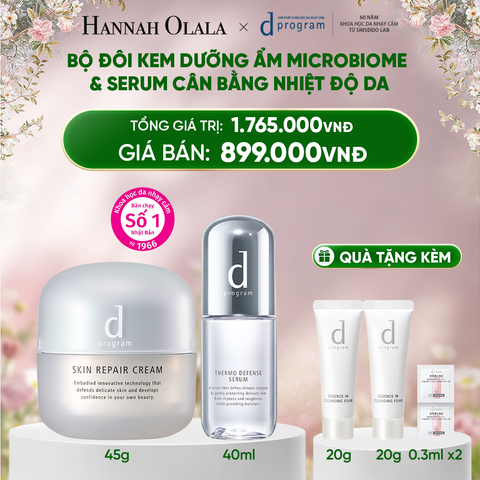  DEAL 20: COMBO KEM DƯỠNG PHỤC HỒI DA MICROBIOME SKIN REPAIR CREAM 45G & SERUM CÂN BẰNG NHIỆT ĐỘ DA D PROGRAM THERMO SERUM 40ML 