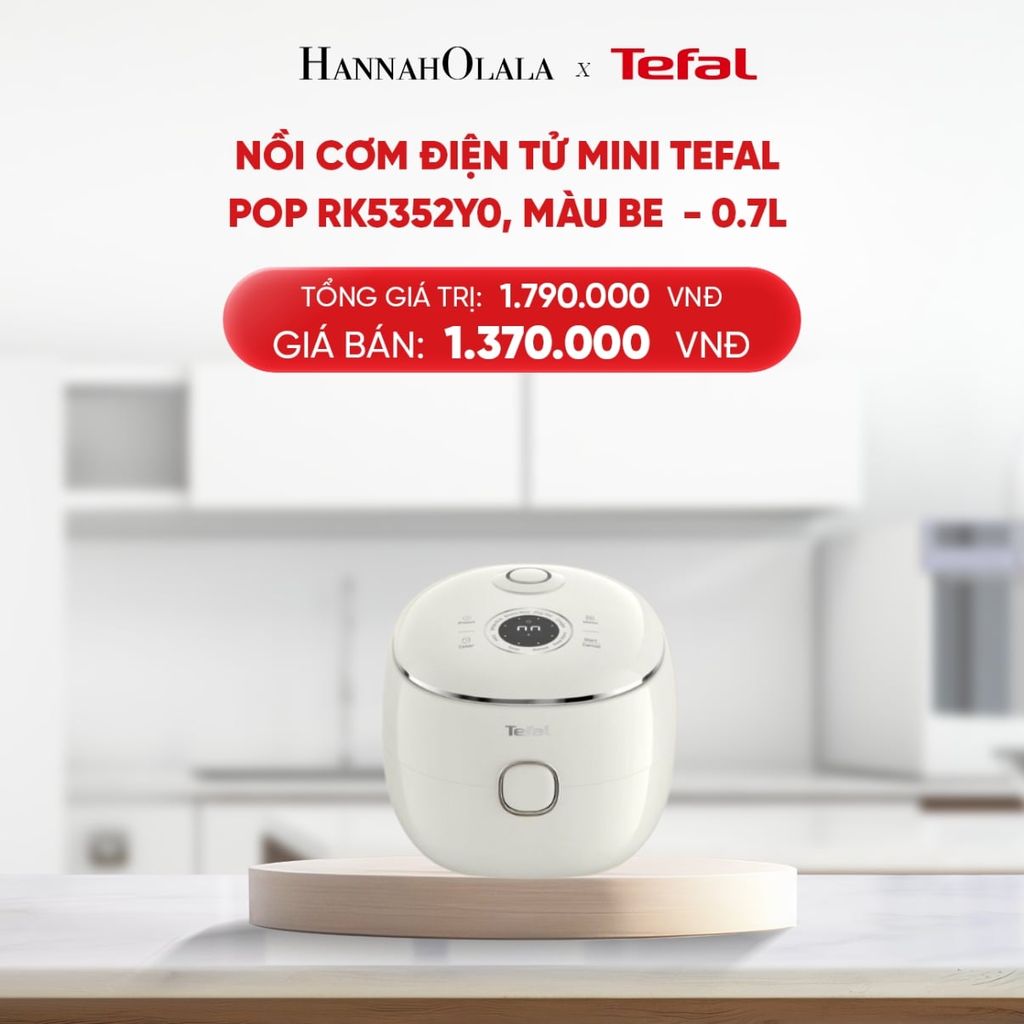  B226_DEAL 21: NỒI CƠM ĐIỆN TỬ MINI TEFAL POP RK5352Y0, 0.7L 