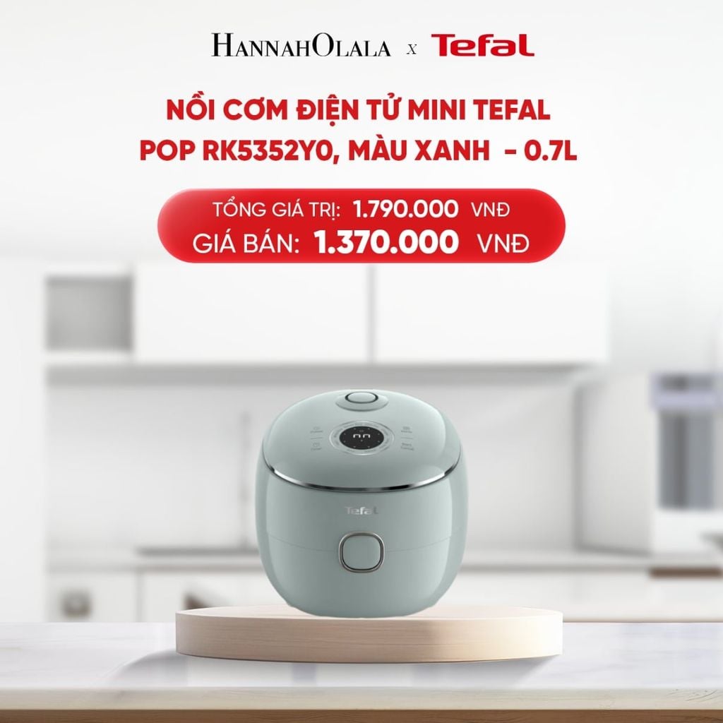  B226_DEAL 21: NỒI CƠM ĐIỆN TỬ MINI TEFAL POP RK5352Y0, 0.7L 