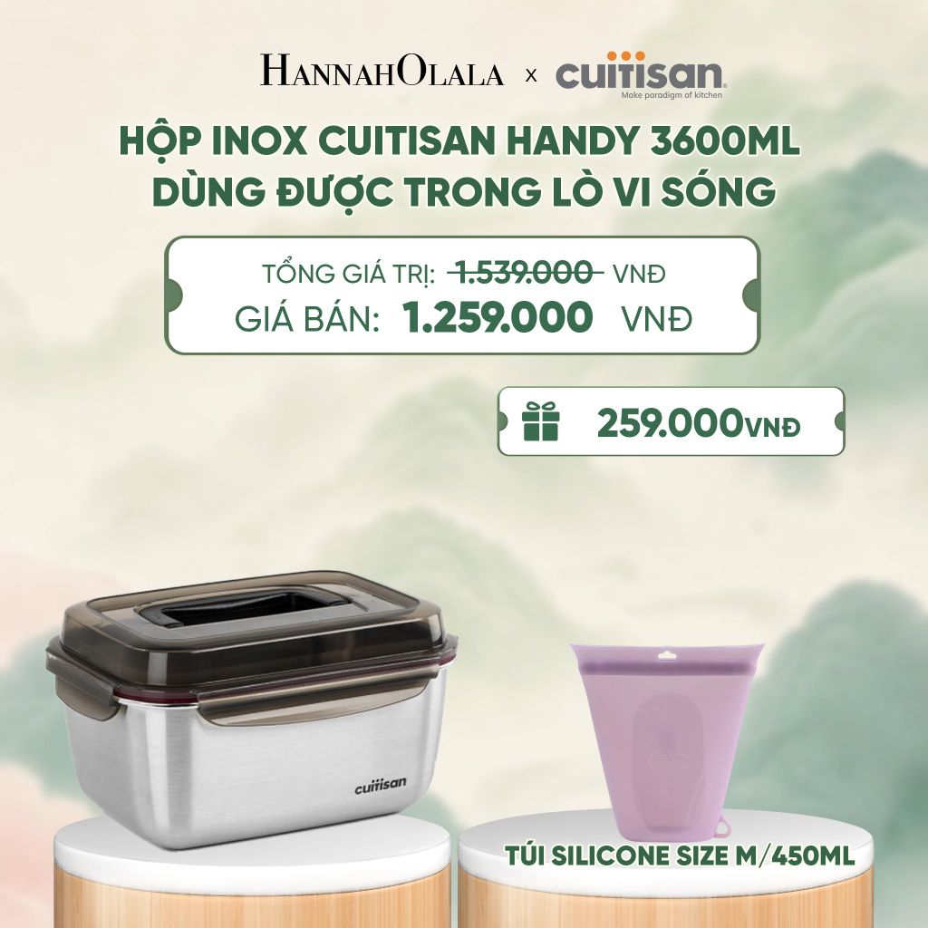 HỘP INOX CUITISAN HANDY DÙNG ĐƯỢC TRONG LÒ VI SÓNG - DEAL 21 - A2125 