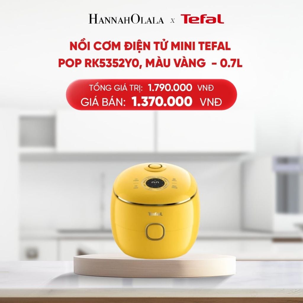  B226_DEAL 21: NỒI CƠM ĐIỆN TỬ MINI TEFAL POP RK5352Y0, 0.7L 