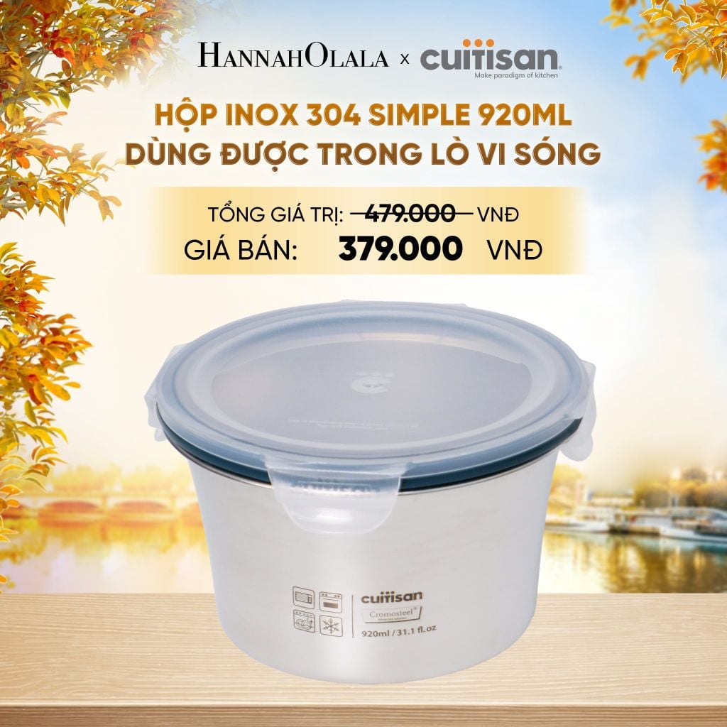  HỘP INOX CUITISAN SIMPLE TRÒN DÙNG ĐƯỢC TRONG LÒ VI SÓNG - DEAL 21 - E1628 