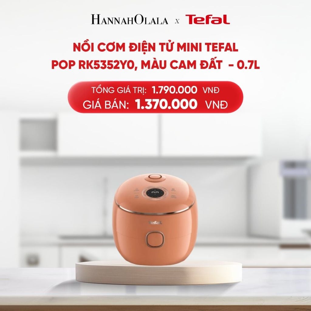  B226_DEAL 21: NỒI CƠM ĐIỆN TỬ MINI TEFAL POP RK5352Y0, 0.7L 