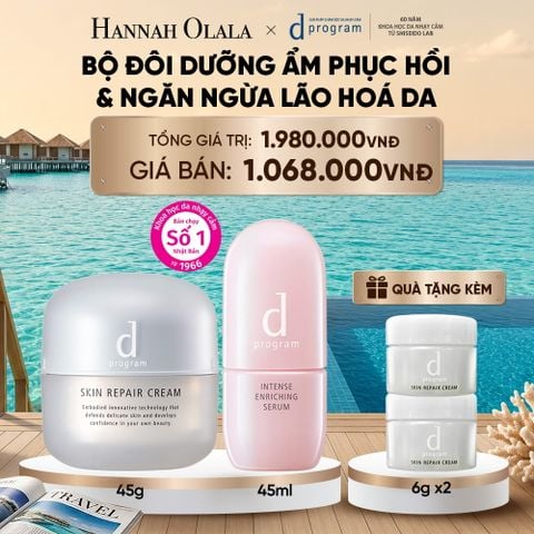  COMBO SERUM GIÚP CẢI THIỆN TÌNH TRẠNG LÃO HÓA SỚM D PROGRAM INTENSE ENRICHING SERUM 45ML & KEM DƯỠNG PHỤC HỒI DA MICROBIOME SKIN REPAIR CREAM 45G - DEAL 21_ D1774 