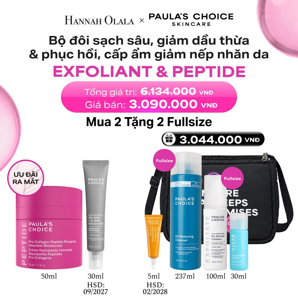  [COMBO] KEM DƯỠNG ẨM CĂNG MỌNG, GIẢM NẾP NHĂN VÀ TINH CHẤT THAY DA SINH HỌC 25% AHA + 2% BHA EXFOLIANT PEEL - HSD 09/2027 - DEAL 21 - B14 