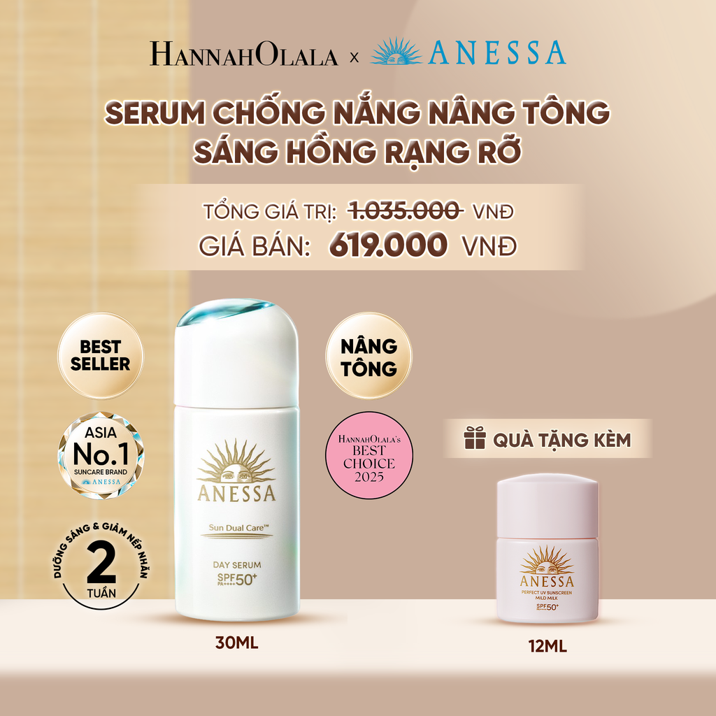  SERUM CHỐNG NẮNG DƯỠNG DA NÂNG TÔNG NGĂN NGỪA LÃO HÓA ANESSA DAY SERUM SPF50+ PA++++ 30ML - DEAL 21 - A1241 