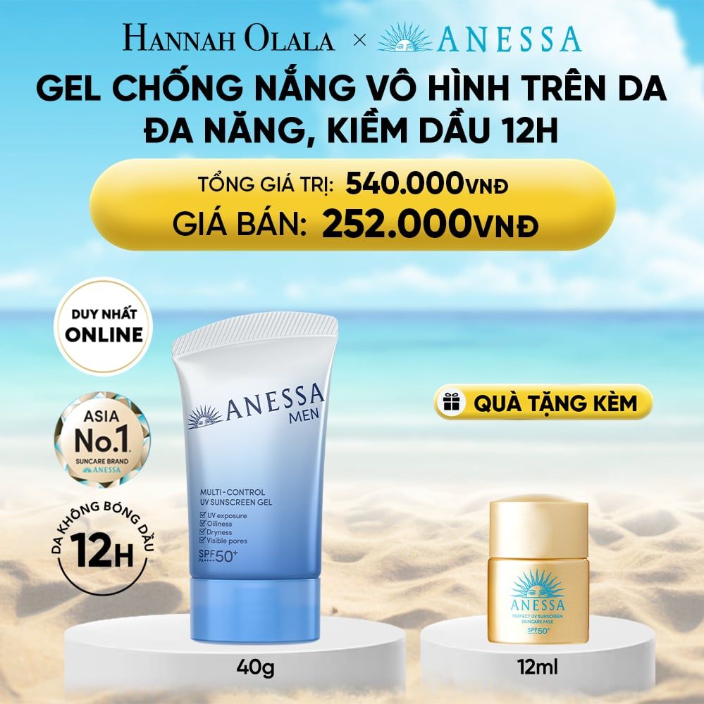  [MỚI] GEL CHỐNG NẮNG DƯỠNG DA KIỀM DẦU ĐA NĂNG DÀNH CHO NAM ANESSA MULTI-CONTROL UV SUNSCREEN GEL SPF50+ PA++++ 40G 
