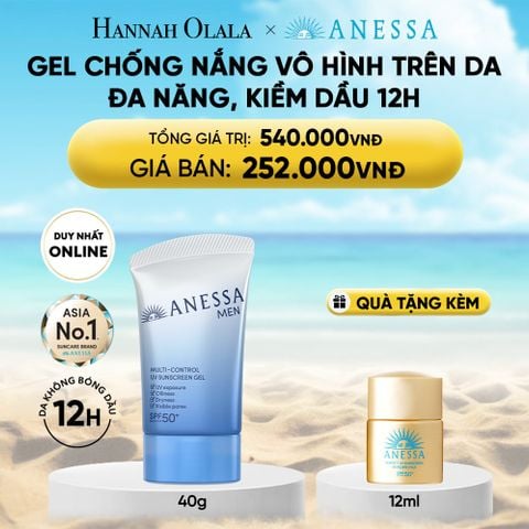  [MỚI] GEL CHỐNG NẮNG DƯỠNG DA KIỀM DẦU ĐA NĂNG DÀNH CHO NAM ANESSA MULTI-CONTROL UV SUNSCREEN GEL SPF50+ PA++++ 40G 