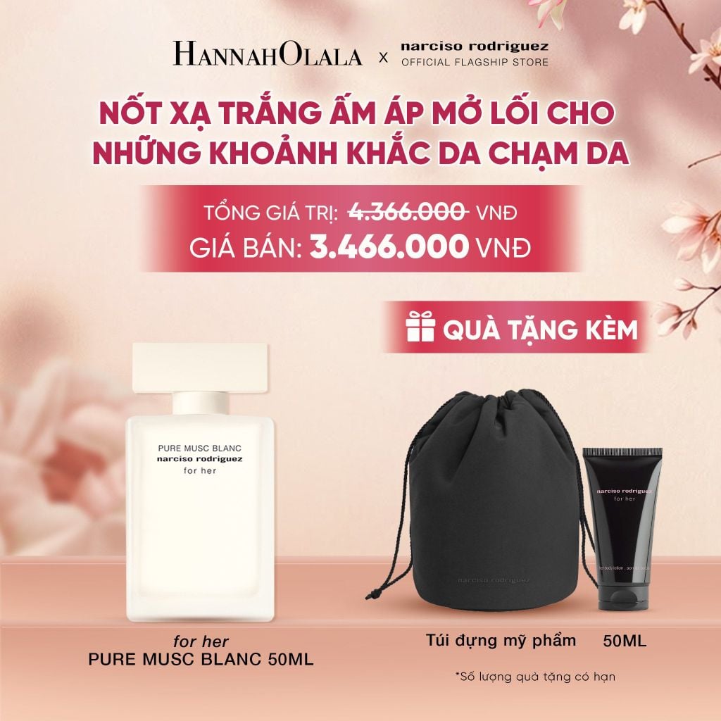  NƯỚC HOA NỮ NARCISO RODRIGUEZ FOR HER PURE MUSC BLANC EAU DE PARFUM INTENSE 50ML - DEAL 21 