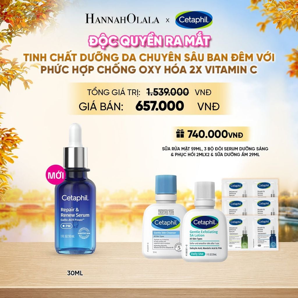  SERUM TINH CHẤT DƯỠNG DA CHUYÊN SÂU BAN ĐÊM CETAPHIL REPAIR & RENEW 30ML DEAL 21: - E1767 