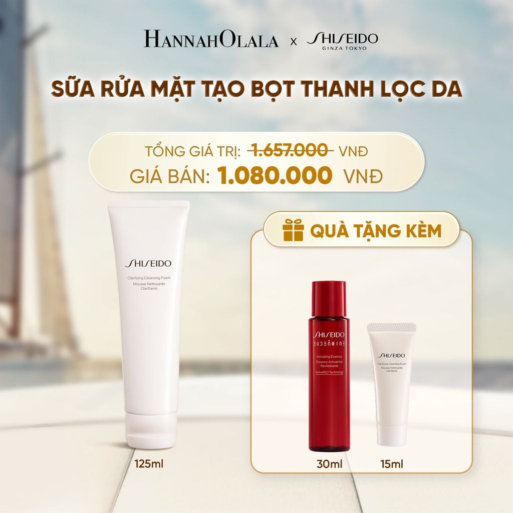 SỮA RỬA MẶT TẠO BỌT GIÚP THANH LỌC DA SHISEIDO CLARIFYING CLEANSING FOAM 125ML - DEAL 10 