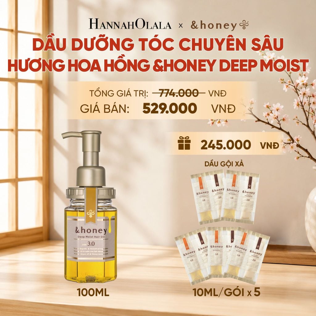  [NEW] DẦU DƯỠNG TÓC CHUYÊN SÂU HƯƠNG HOA HỒNG DAMASK &HONEY DEEP MOIST - B97 
