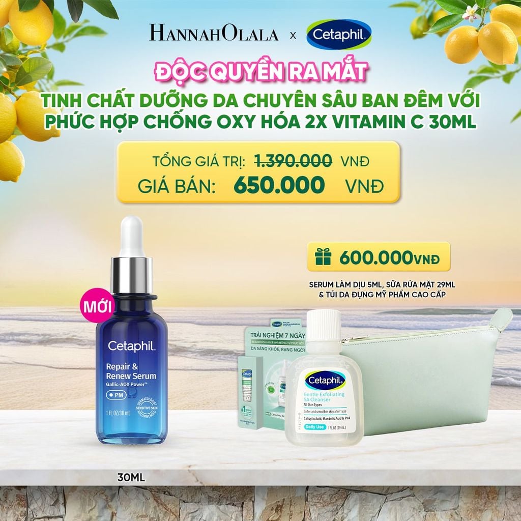  SERUM TINH CHẤT DƯỠNG DA CHUYÊN SÂU BAN ĐÊM CETAPHIL REPAIR & RENEW 30ML DEAL 21: 