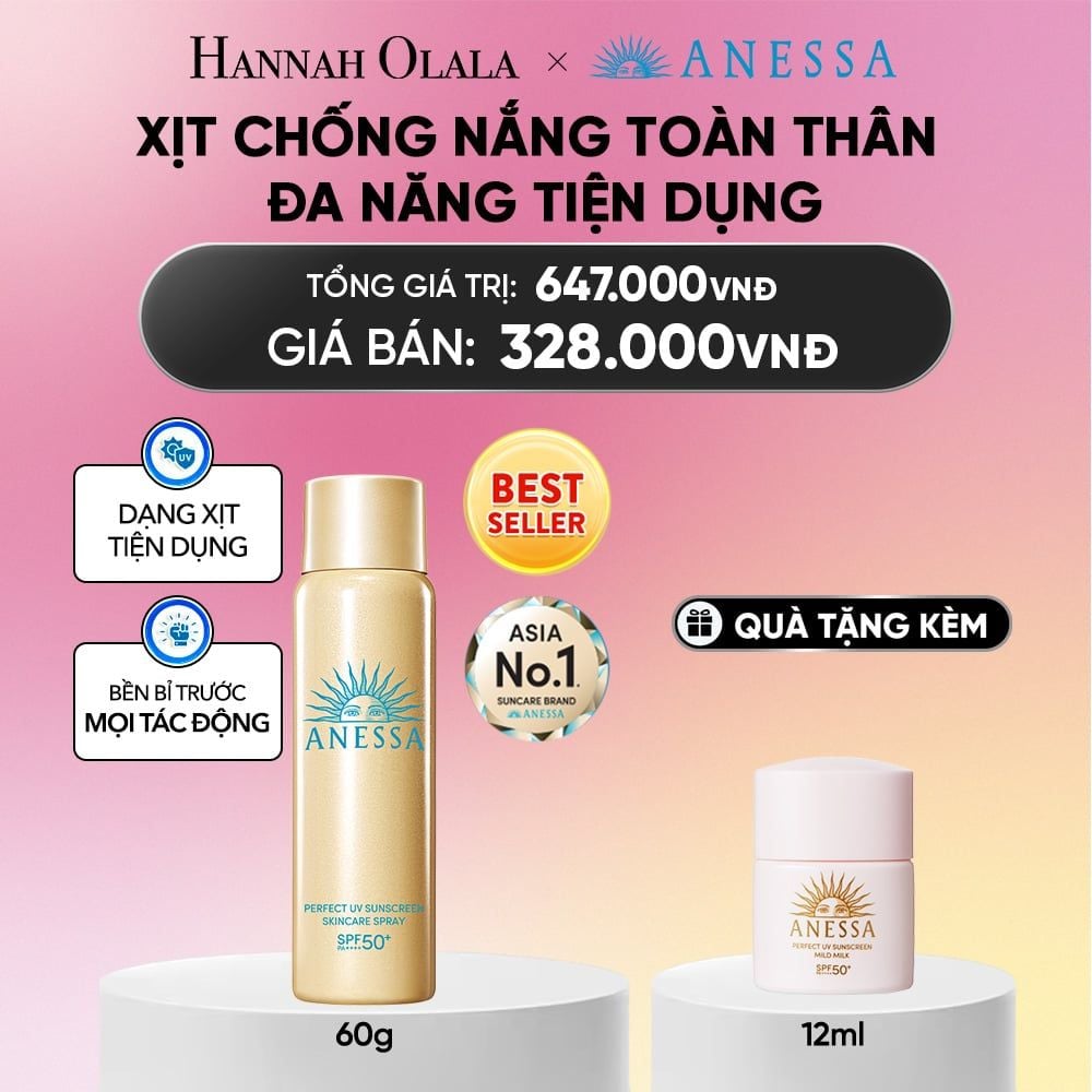  XỊT CHỐNG NẮNG DƯỠNG DA ĐA NĂNG TIỆN DỤNG BẢO VỆ HOÀN HẢO ANESSA GOLD SPRAY SPF50+ PA++++ 60G - DEAL 21_A2340 