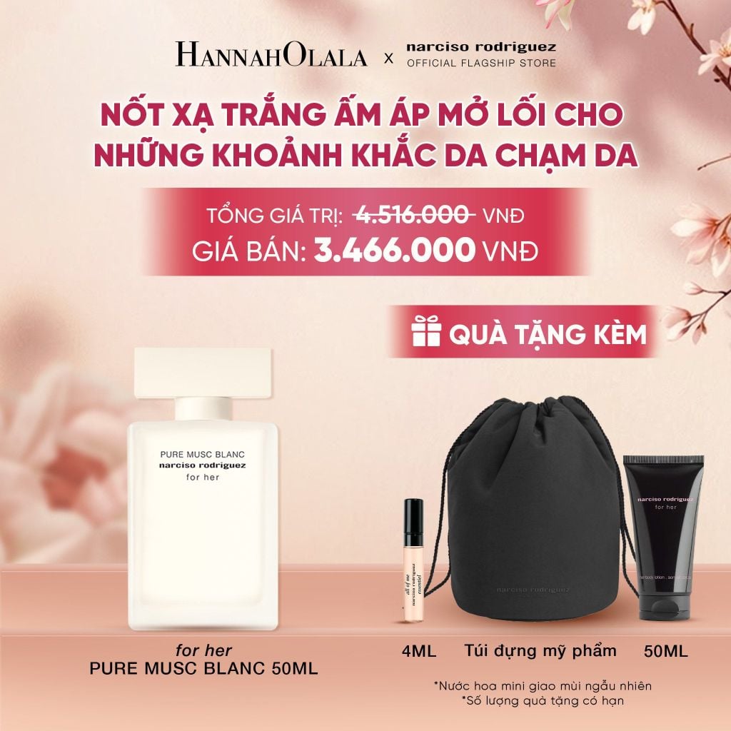  NƯỚC HOA NỮ NARCISO RODRIGUEZ FOR HER PURE MUSC BLANC EAU DE PARFUM INTENSE 50ML - DEAL 21 - A3013 