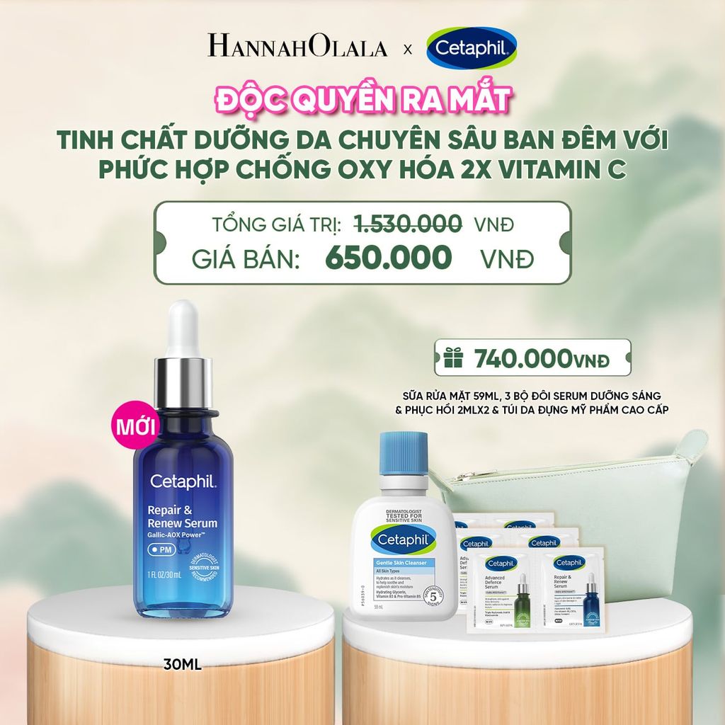  SERUM TINH CHẤT DƯỠNG DA CHUYÊN SÂU BAN ĐÊM CETAPHIL REPAIR & RENEW 30ML DEAL 21: - A1301 