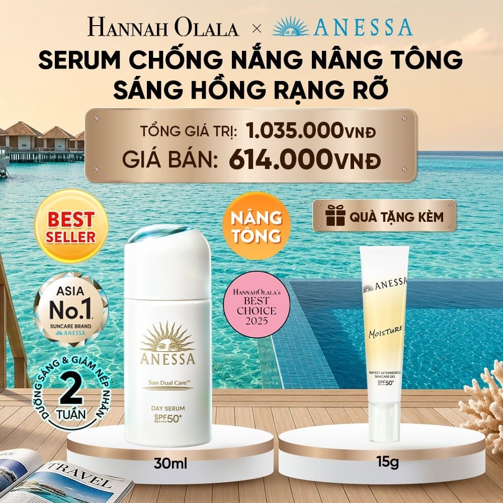  SERUM CHỐNG NẮNG DƯỠNG DA NÂNG TÔNG NGĂN NGỪA LÃO HÓA ANESSA DAY SERUM SPF50+ PA++++ 30ML - DEAL 21_ D381 