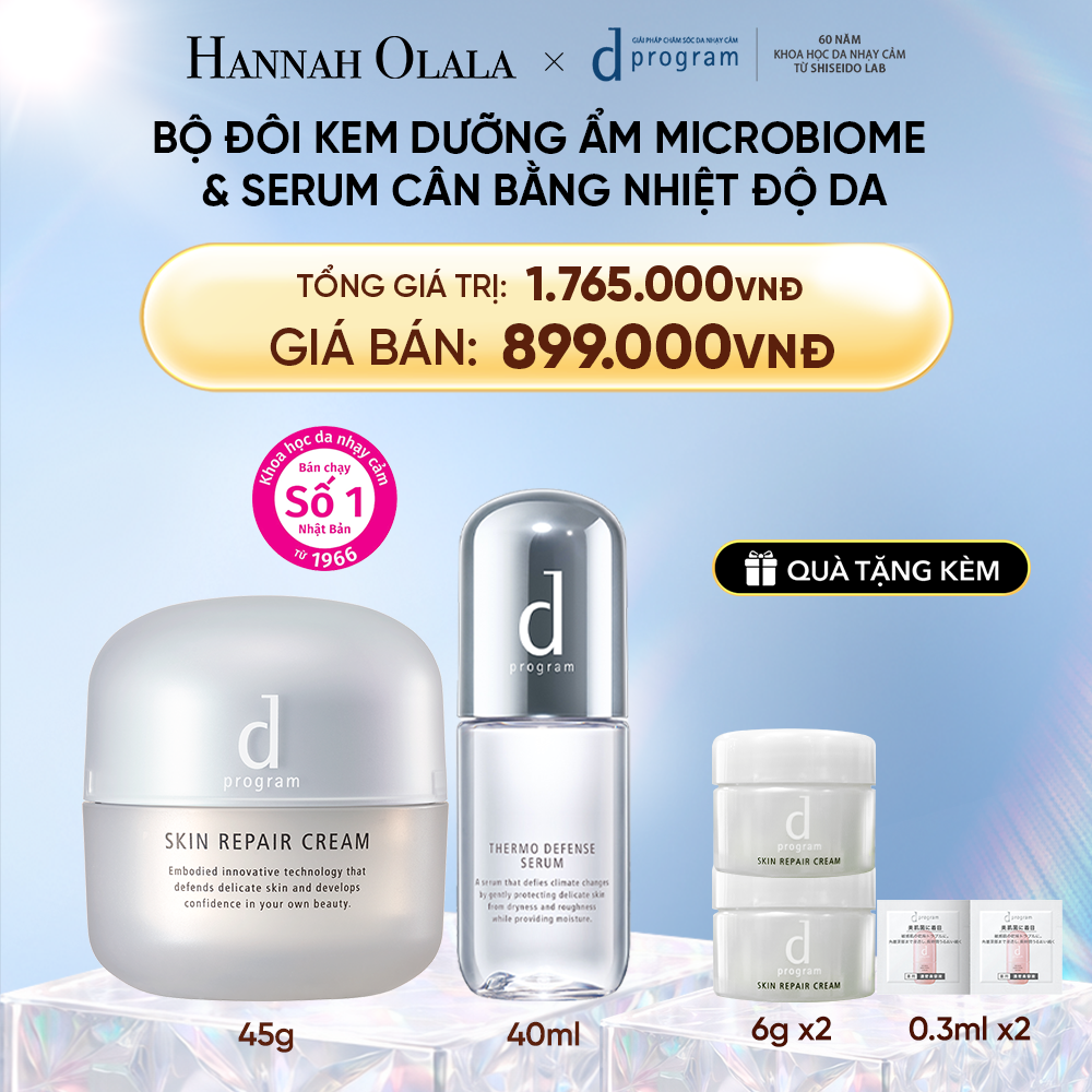  DEAL 21: COMBO KEM DƯỠNG PHỤC HỒI DA MICROBIOME SKIN REPAIR CREAM 45G & SERUM CÂN BẰNG NHIỆT ĐỘ DA D PROGRAM THERMO SERUM 40ML 