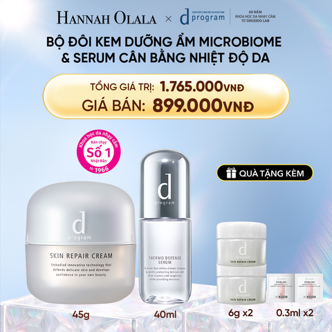  DEAL 21: COMBO KEM DƯỠNG PHỤC HỒI DA MICROBIOME SKIN REPAIR CREAM 45G & SERUM CÂN BẰNG NHIỆT ĐỘ DA D PROGRAM THERMO SERUM 40ML 